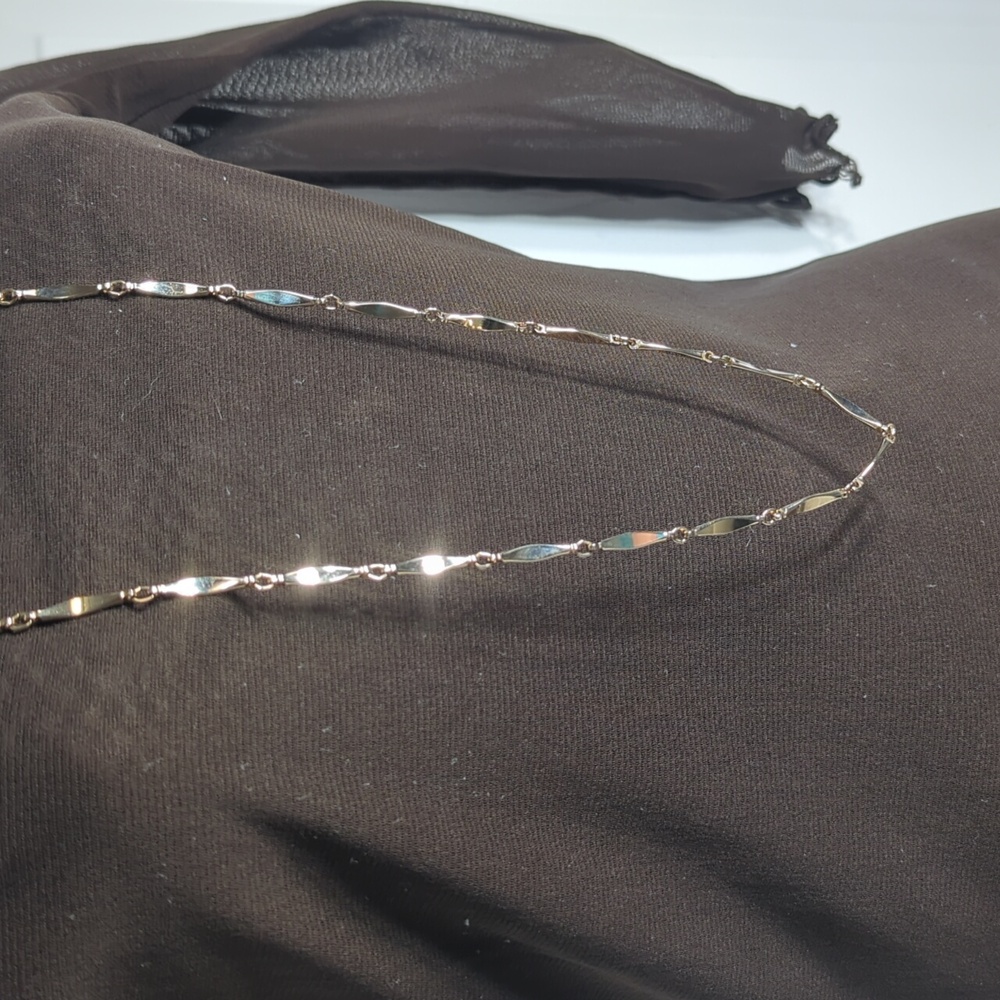Vintage Park Lane Gold Flared Bar Station Chain Layering Necklace